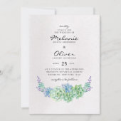 カラフルなサボテンの結婚式 招待状 (正面)