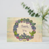 カラフルなサボテンは感謝していしています サンキューカード (スタンド正面)