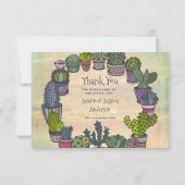 カラフルなサボテンは感謝していしています サンキューカード (裏面)
