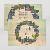 カラフルなサボテンは感謝していしています サンキューカード (正面/裏面)