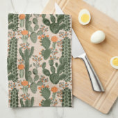 カラフルなサボテンパターン キッチンタオル (四つ折り)