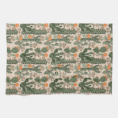 カラフルなサボテンパターン キッチンタオル (横)