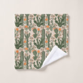 カラフルなサボテンパターン バスタオルセット (ウォッシュタオル)