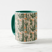 カラフルなサボテンパターン マグカップ (正面左)