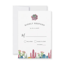 カラフルなサボテン | 砂漠のテーマの出欠返信