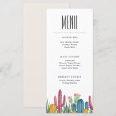 カラフルなサボテン | 砂漠をテーマにしたメニュー メニュー (正面/裏面)