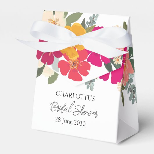 カラフルなサマーガーデン ブライトフラワーブライドシャワー フェイバーボックス (正面サイド)