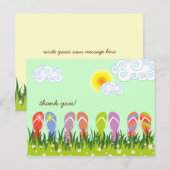 カラフルなサマー フリップ フロップ 楽しい太陽の庭 ポストカード (正面/裏面)