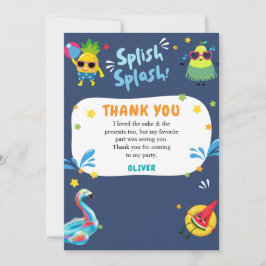 カラフルなサマー プール バースデー お礼カード サンキューカード