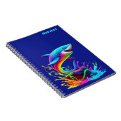 カラフルなサメのスプラッシュ ノートブック (右側)