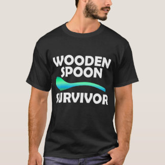 カラフルなサルカスティック・ユーモアの木製スプーン・サバイバー Tシャツ