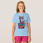 カラフルなサングラス猫 Tシャツ (正面フル)