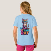 カラフルなサングラス猫 Tシャツ (裏面フル)