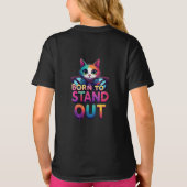 カラフルなサングラス猫 Tシャツ (裏面)