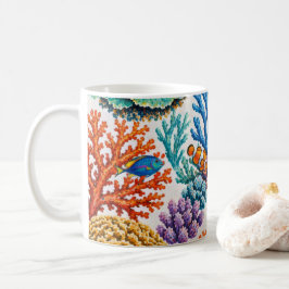 カラフルなサンゴ礁の熱帯魚 コーヒーマグカップ