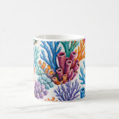 カラフルなサンゴ礁の熱帯魚 コーヒーマグカップ (中央)