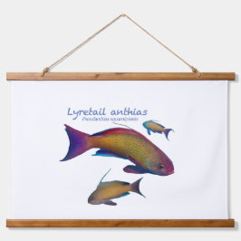 カラフルなサンゴ礁の魚 吊り下げ型タペストリー