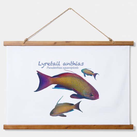 カラフルなサンゴ礁の魚 吊り下げ型タペストリー (正面)