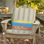 カラフルなサンディは塩辛いキスの屋外の枕をつま先で触ます ランバークッション (椅子)