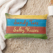 カラフルなサンディは塩辛いキスの枕をつま先で触ます ランバークッション (ブランケット)