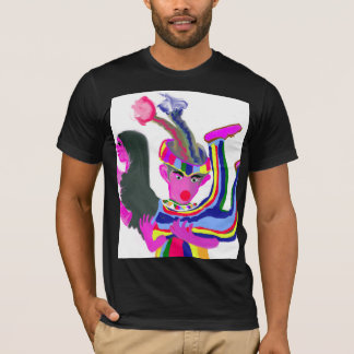 カラフルなサーカスのピエロと美しいパフォーマー Tシャツ