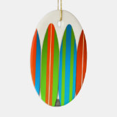 カラフルなサーフボードパターンDeisgn セラミックオーナメント (右)