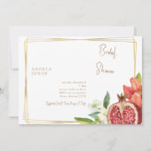 カラフルなザクロの葉のブライズシャワー 招待状 (正面)