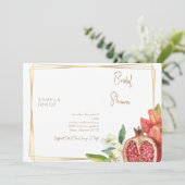 カラフルなザクロの葉のブライズシャワー 招待状 (スタンド正面)