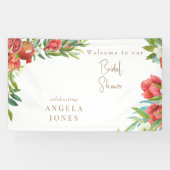 カラフルなザクロの葉のブライダルシャワー 横断幕 (横)