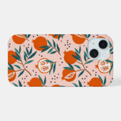 カラフルなザクロ模様 iPhone 15ケース (裏面横)