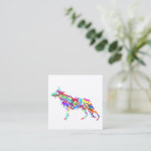 カラフルなシェパード犬 スクエア名刺 (スタンド正面)