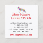 カラフルなシェパード犬 スクエア名刺 (裏面)