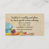 カラフルなシチュー鍋のシェフのケイタリングビジネスカード 名刺 (裏面)