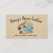 カラフルなシチュー鍋のシェフのケイタリングビジネスカード 名刺 (正面)