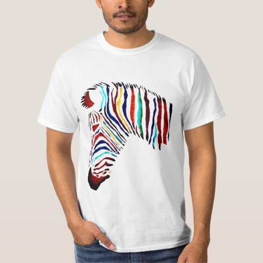 カラフルなシマウマのワイシャツ Tシャツ (正面)