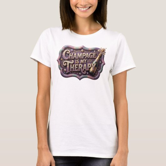 カラフルなシャンパンが私の癒し Iconic Tシャツ (正面)