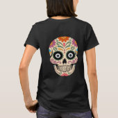 カラフルなシュガースカルアート 死者の日 Tシャツ (裏面)