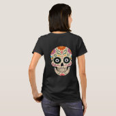 カラフルなシュガースカルアート 死者の日 Tシャツ (裏面フル)