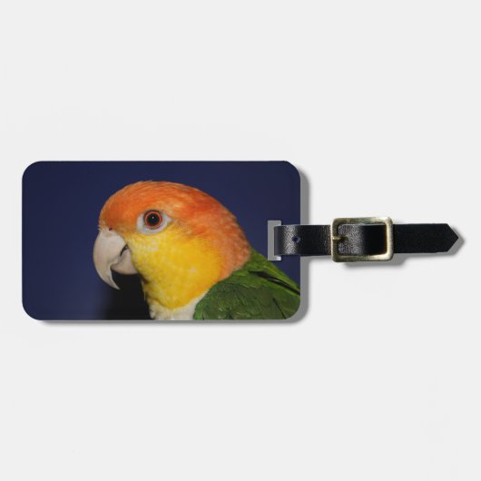 カラフルなシロハラインコのオウム ラゲッジタグ (正面横)