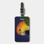 カラフルなシロハラインコのオウム ラゲッジタグ (正面縦)