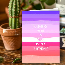 カラフルなシンプルなストライプ お誕生日おめでとう オーダーメイド カード