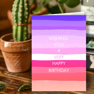 カラフルなシンプルなストライプ お誕生日おめでとう オーダーメイド カード