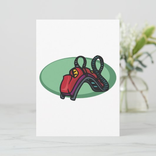 カラフルなジェットコースターの乗車体験 招待状 (スタンド正面)