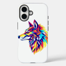 カラフルなジオメトリックオオカミ iPhone / iPad ケース