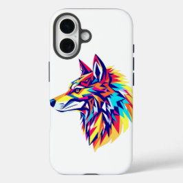 カラフルなジオメトリックオオカミ iPhone / iPad ケース