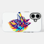 カラフルなジオメトリックオオカミ iPhone / iPad ケース Case-Mate iPhoneケース (裏面 (横))