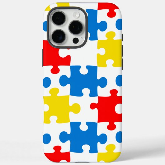 カラフルなジグソーパズルのパターンデザイン Case-Mate iPhoneケース (裏面)