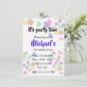 カラフルなジグソーパズルのピース 招待状 (スタンド正面)