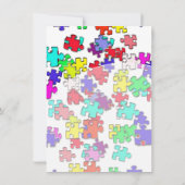 カラフルなジグソーパズルのピース 招待状 (裏面)