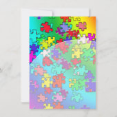 カラフルなジグソーパズルのピース 招待状 (裏面)